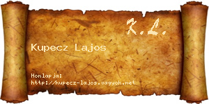 Kupecz Lajos névjegykártya
