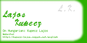 lajos kupecz business card